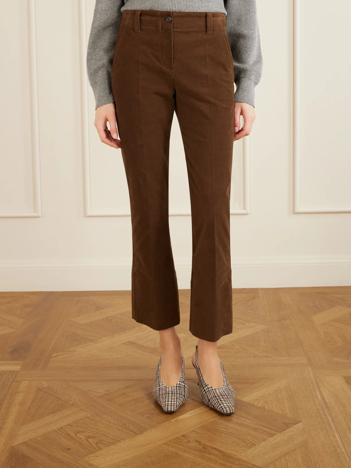 Cropped Cotton-blend Flared Pants