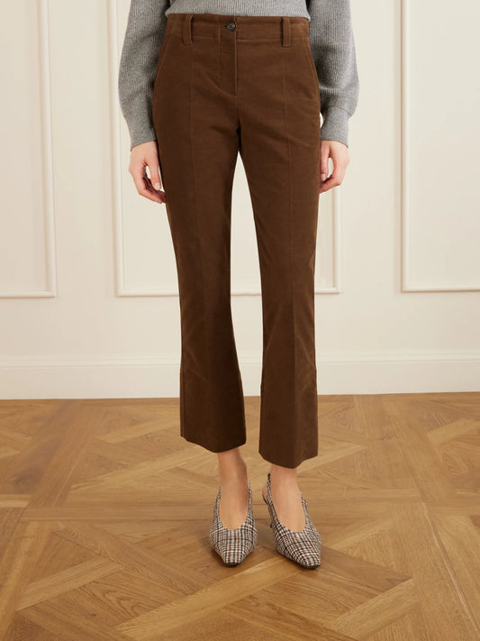 Cropped Cotton-blend Flared Pants