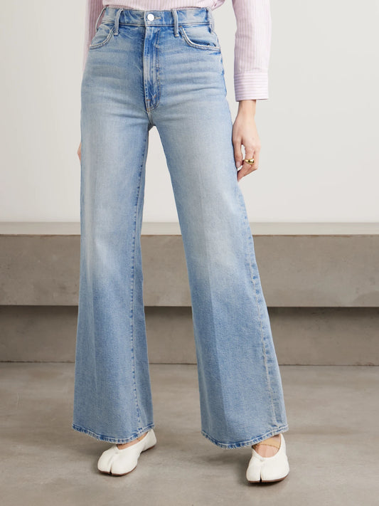 The Hustler Roller Sneak High-rise Wide-leg Jeans