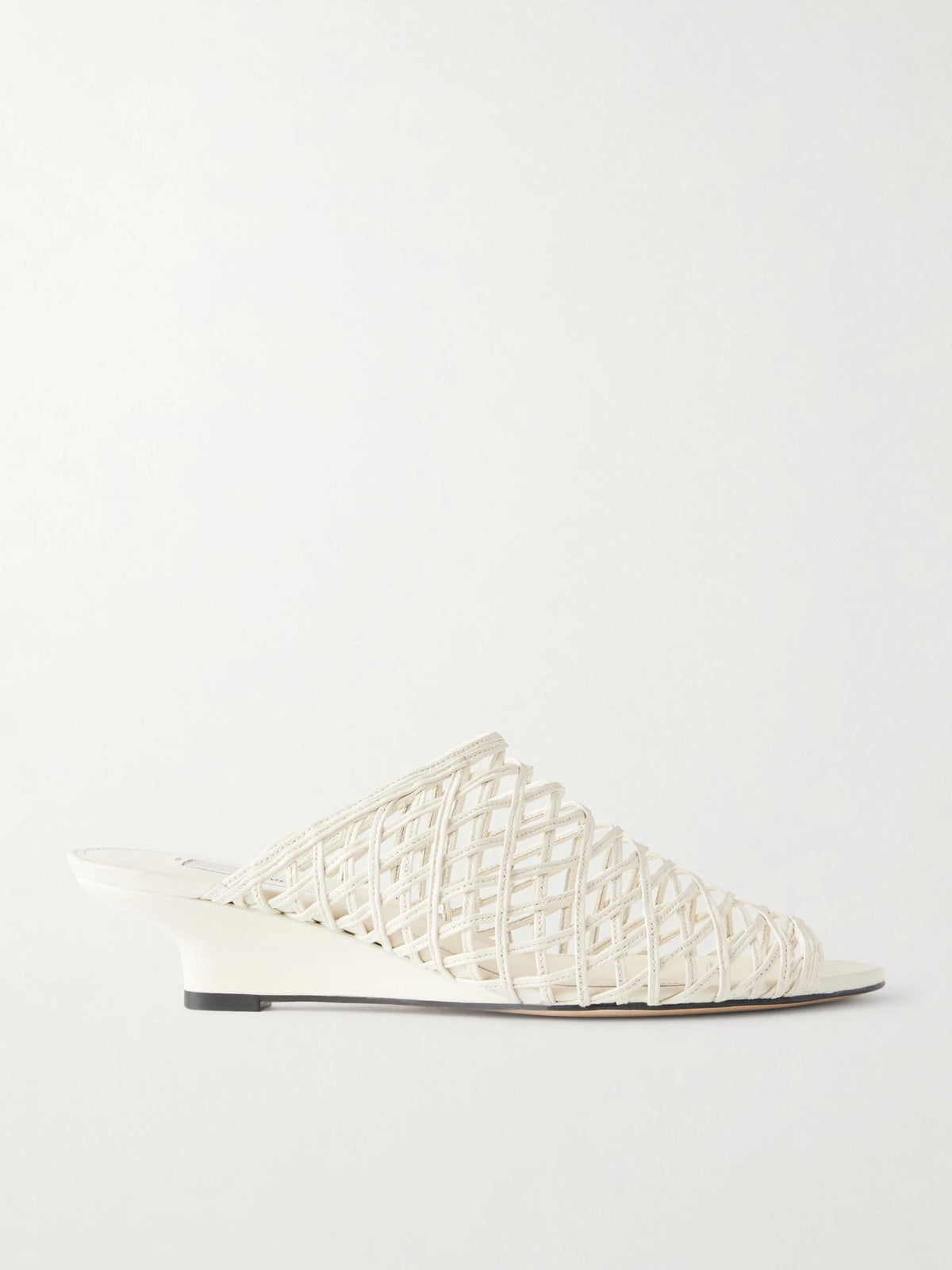 Woven Leather Wedge Mules