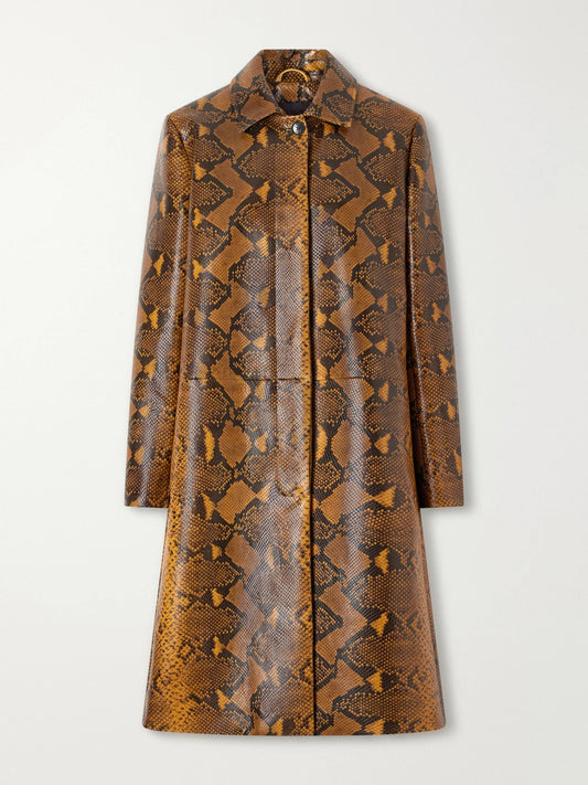 Proenza Schouler Leticia Snake-effect Leather Coat
