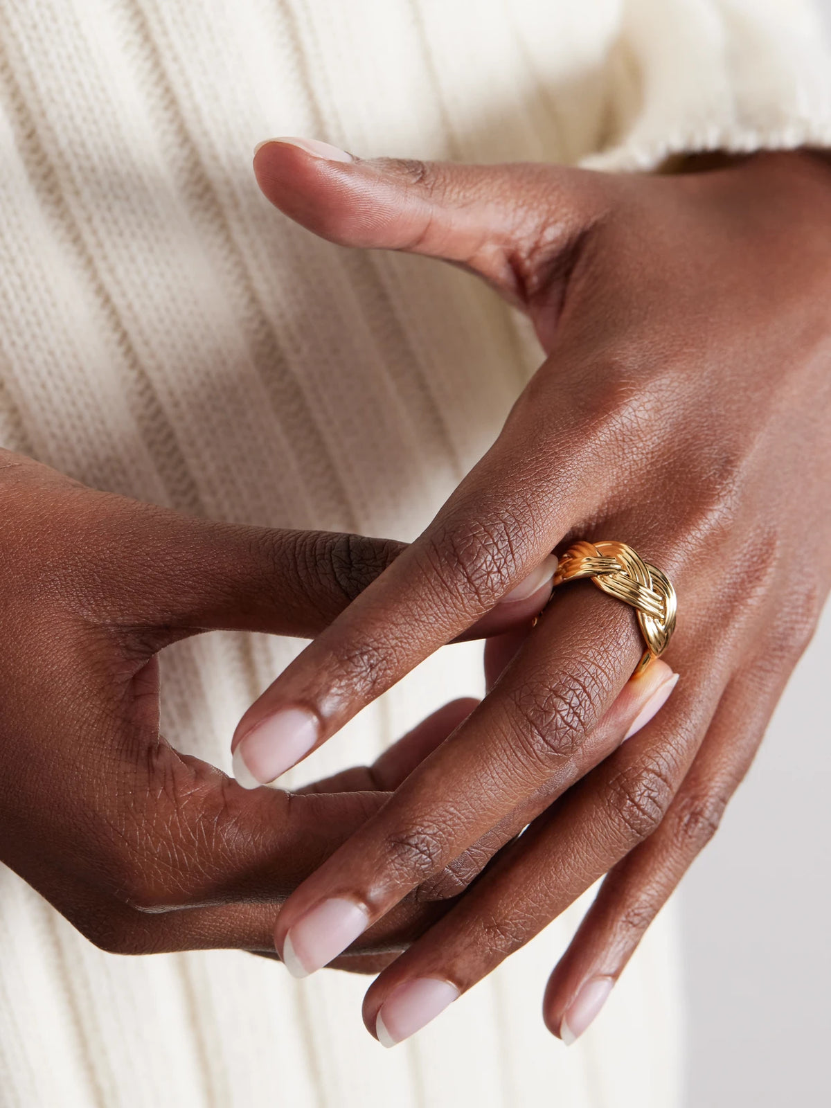 Image of Rings. Product name - Braided 18-karat Gold Ring in Multi colour by brand - OLE LYNGGAARD COPENHAGEN