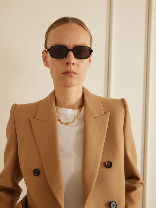 Image of Sunglasses. Product name - Judy Rectangle-frame Tortoiseshell Acetate Sunglasses in Multi colour by brand - Chloé