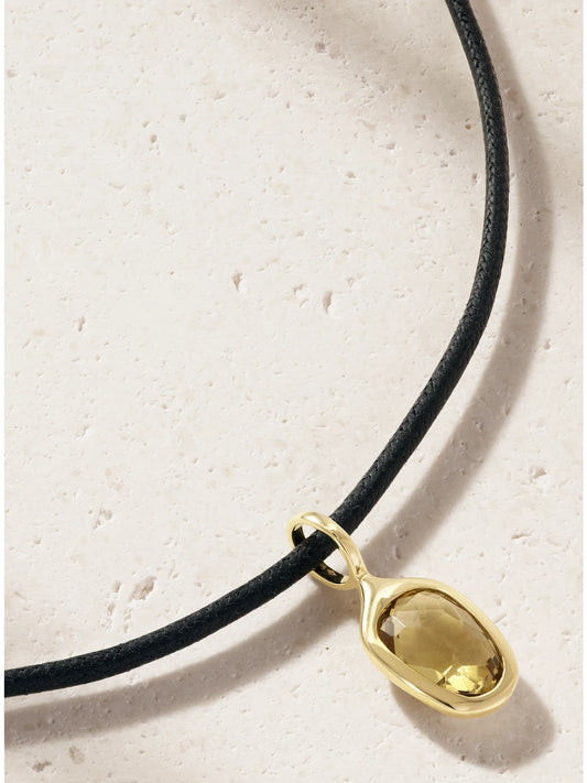 Prism Orbit 14-karat Recycled Gold, Topaz Necklace