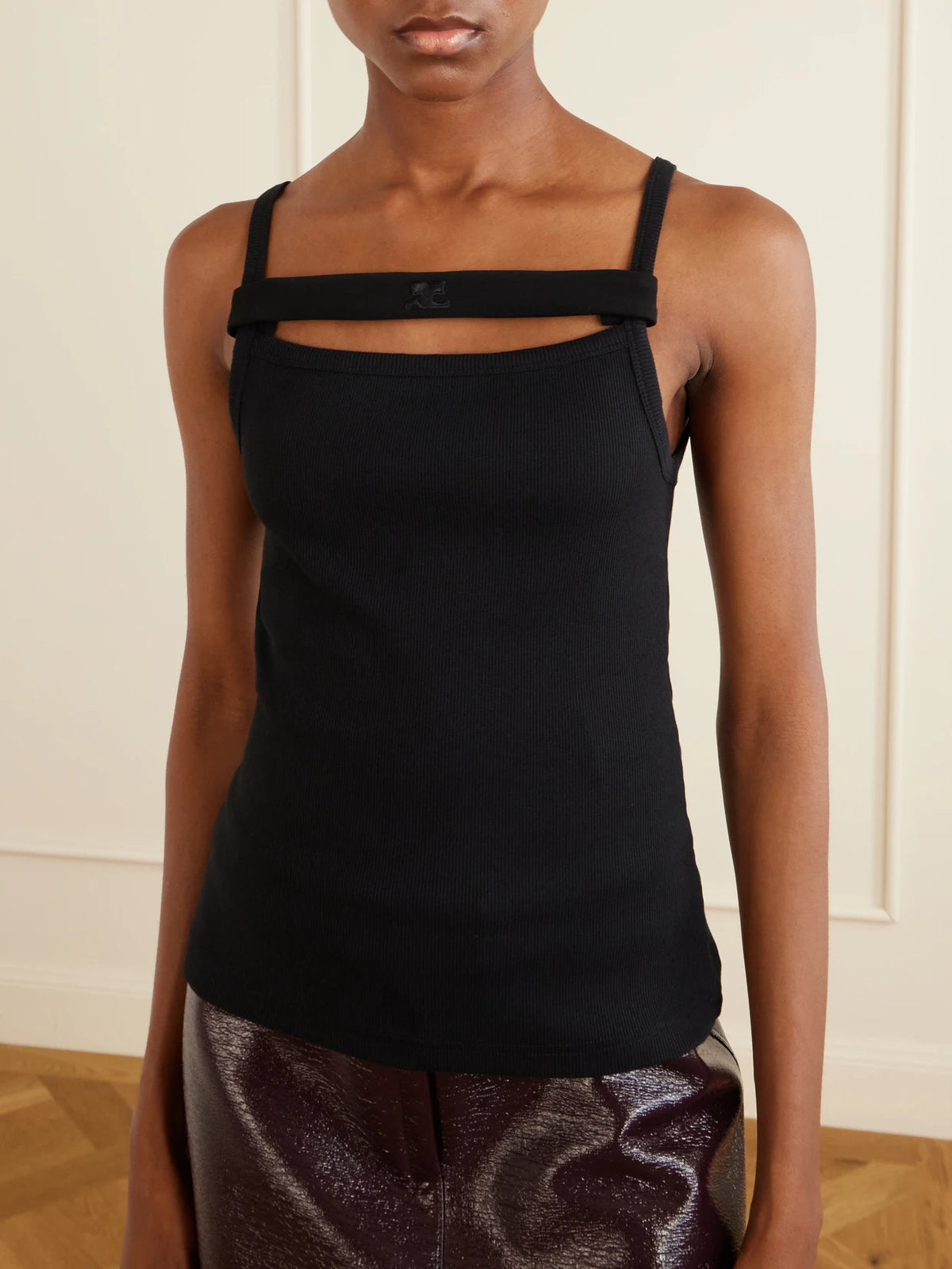 COURREGES 90's Ribbed Cotton-blend Jersey Tank