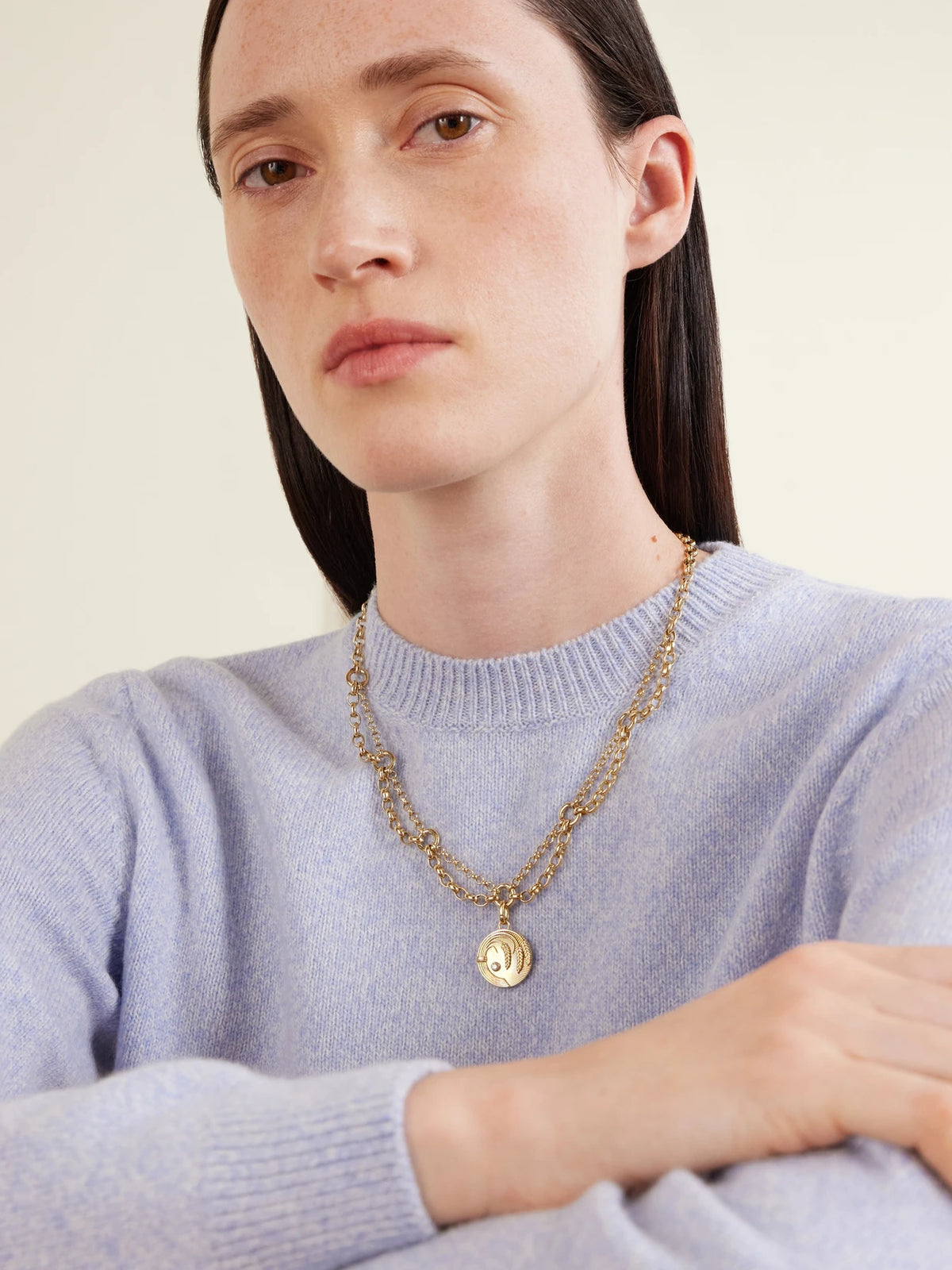 Image of Necklaces. Product name - Infinite Gratitude + Festoon 18-karat Gold Diamond Necklace in Multi colour by brand - FoundRae