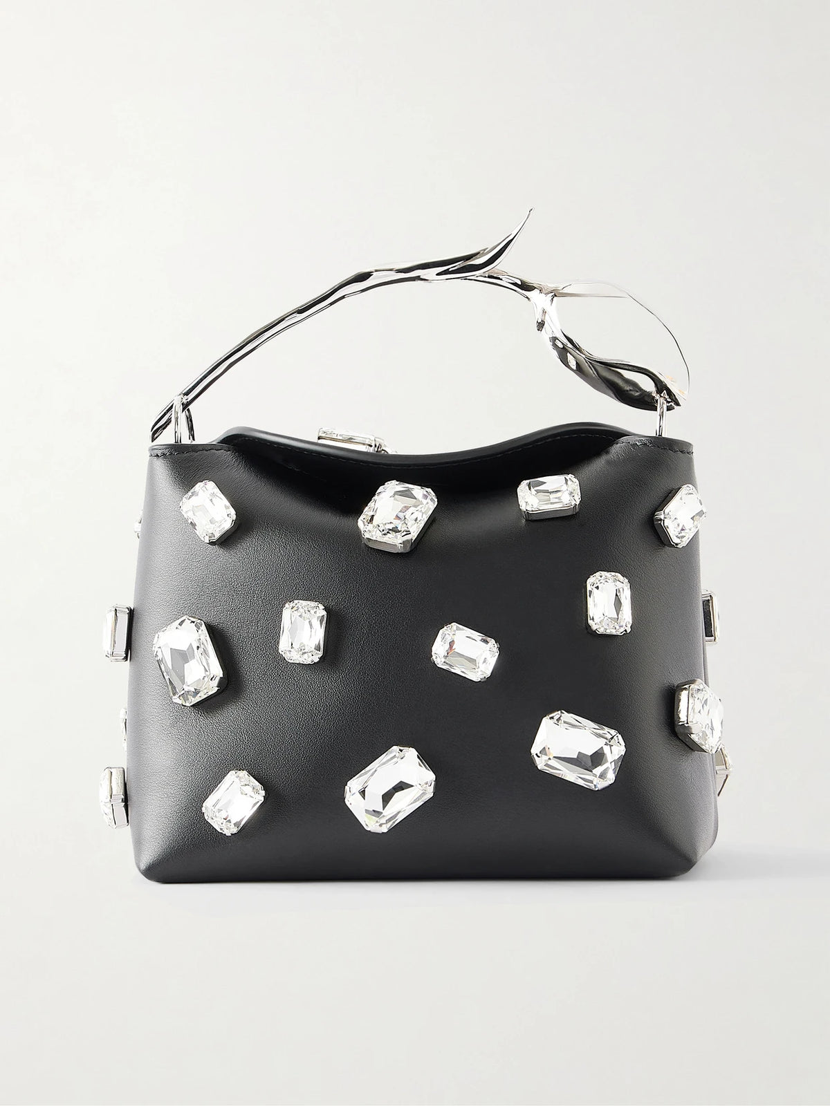 Bloom Mini Crystal-embellished Leather Clutch