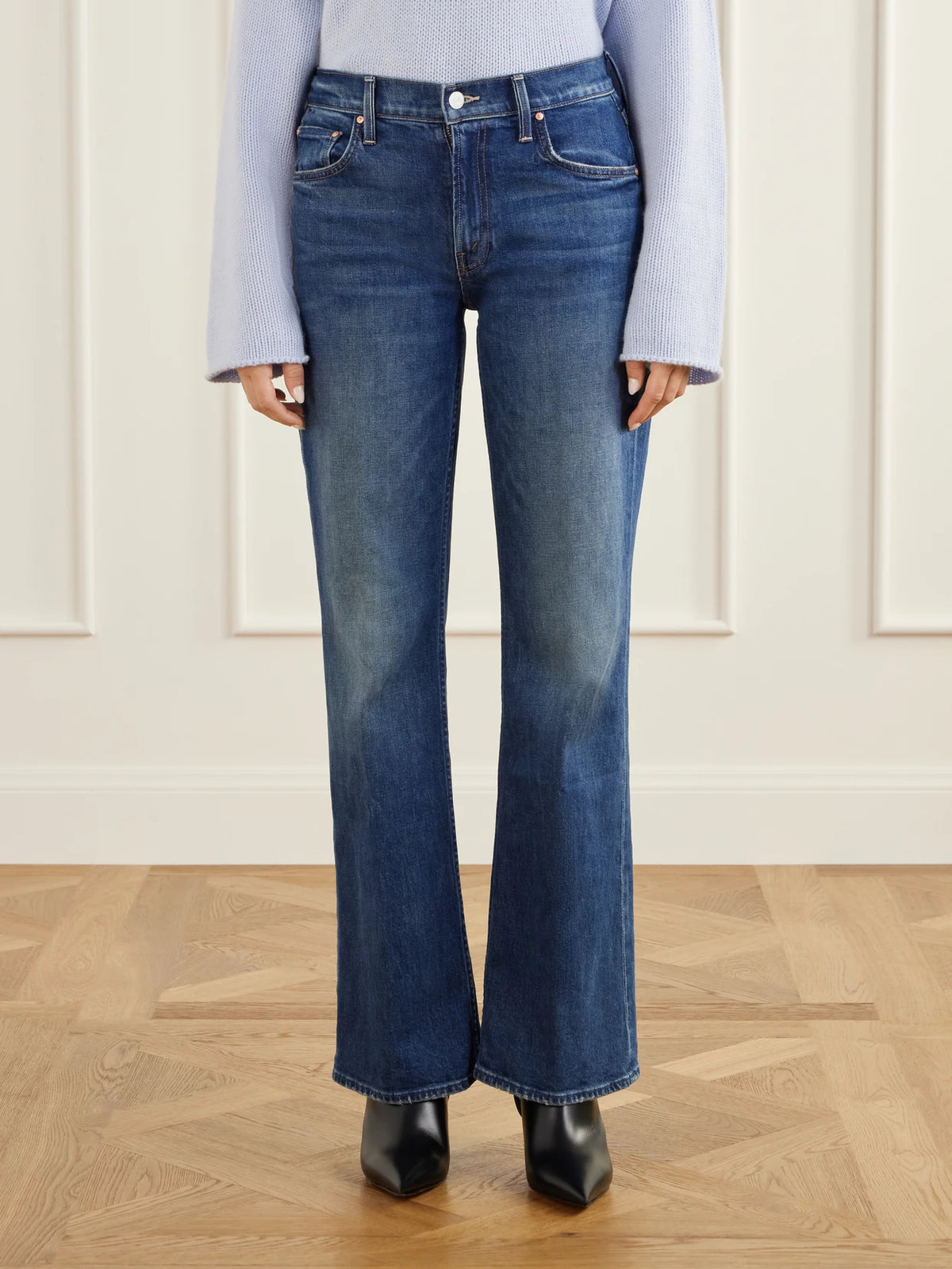 Mother The Bookie Sneak Mid-rise Straight-leg Jeans