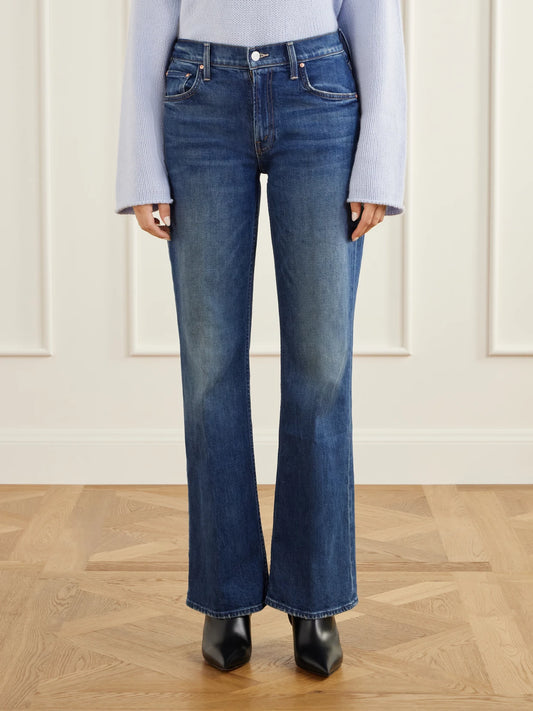 Mother The Bookie Sneak Mid-rise Straight-leg Jeans