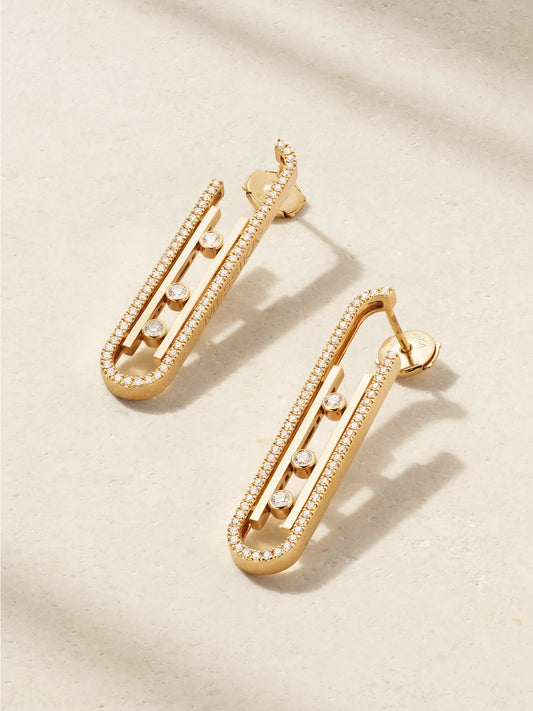Move 10th 18-karat Gold Diamond Earrings