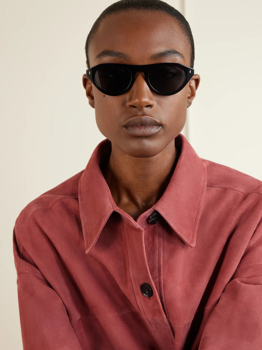 Image of Sunglasses. Product name - D-frame Acetate Sunglasses in Black colour by brand - Prada Eyewear