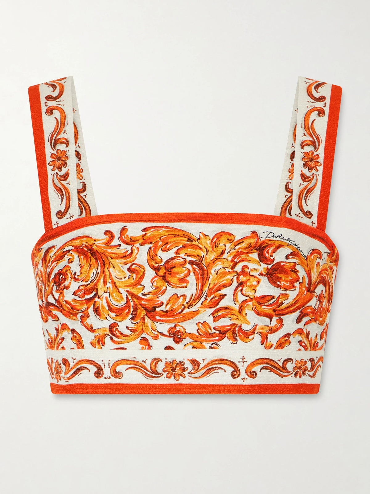 Dolce & Gabbana Cropped Printed Woven Top