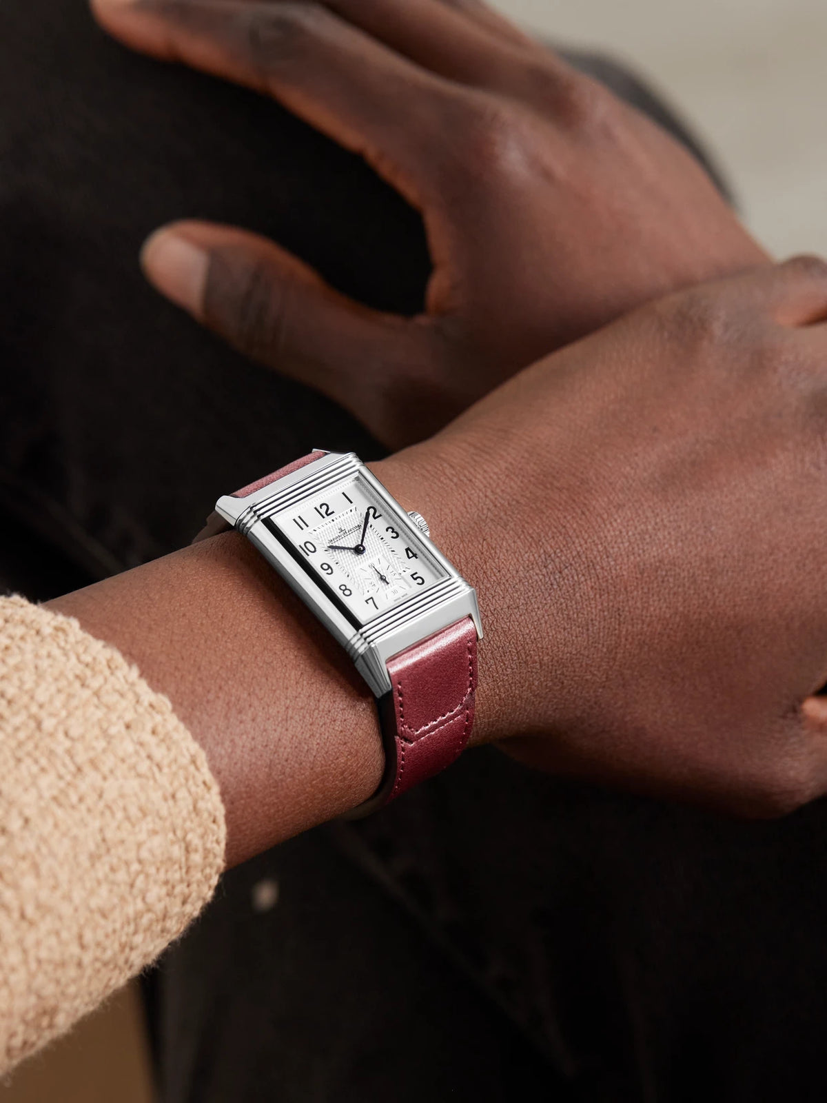 Image of Watches. Product name - Reverso Classic Singapore Limited Edition Hand-wound 45.6mm Stainless Steel And Leather Watch in Silver colour by brand - Jaeger-LeCoultre