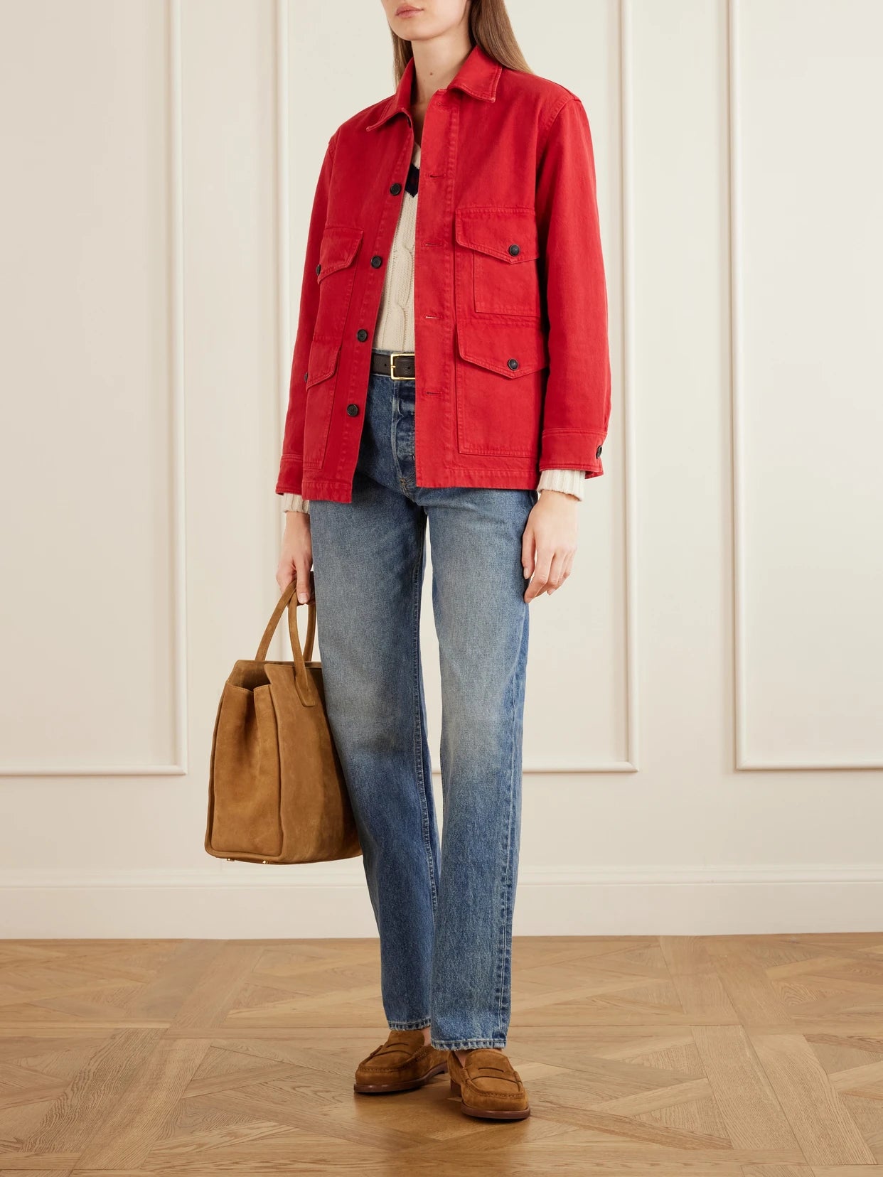 Image of Jeans. Product name - Briana Straight-leg Jeans in Mid denim colour by brand - Nili Lotan