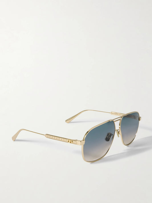 Diorcannage A3u Aviator-style Rose Gold-tone Sunglasses