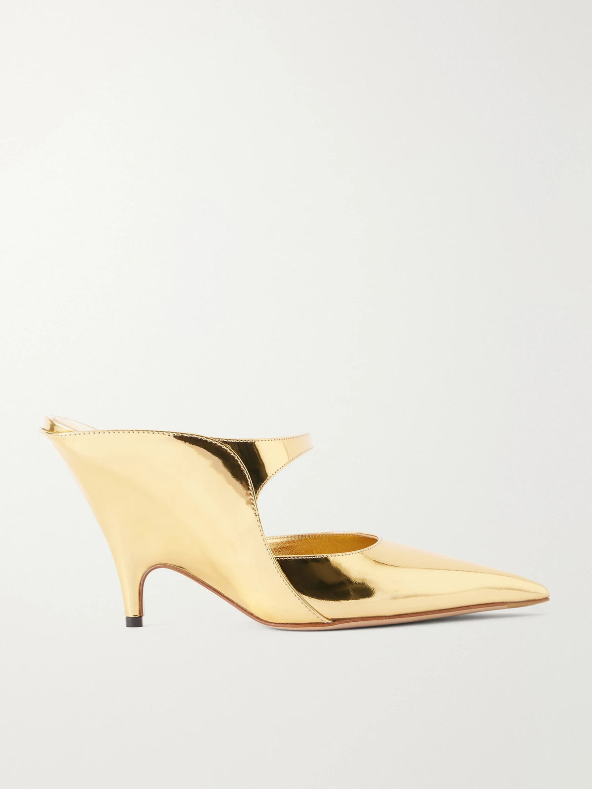 Ferragamo Jasir 95 Metallic Patent-leather Mules