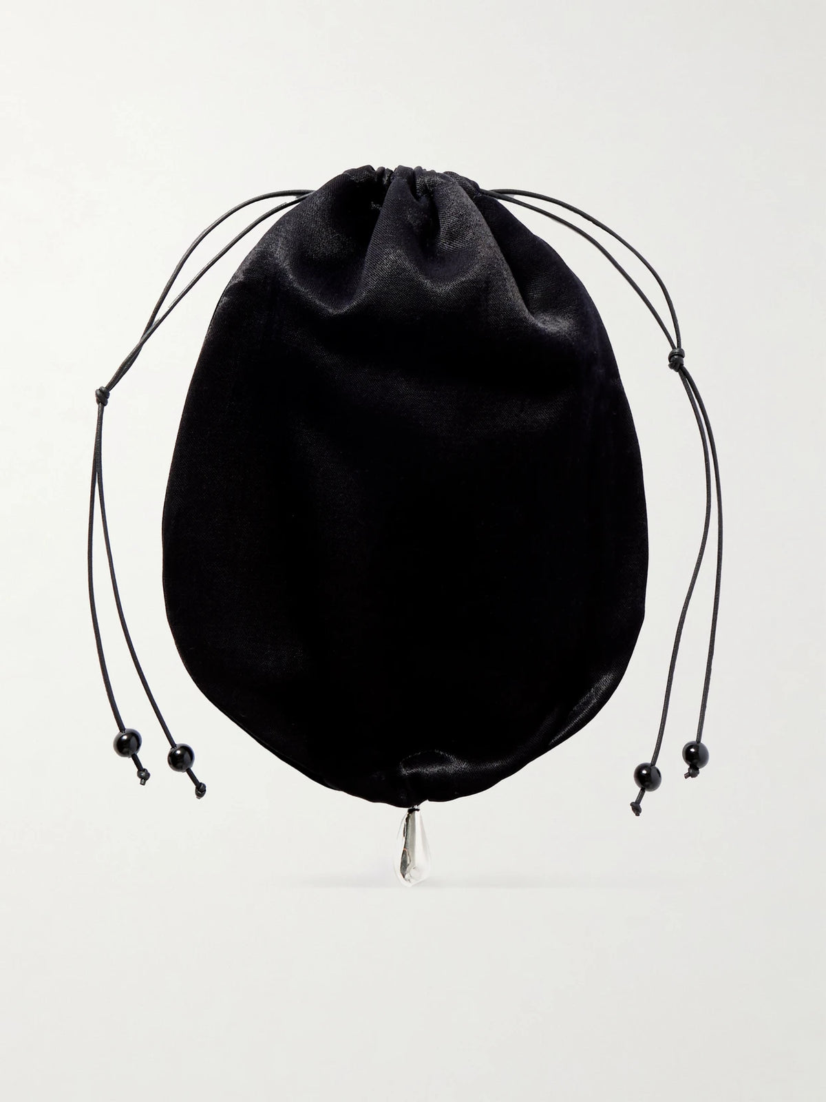 Teardrop Embellished Satin Pouch