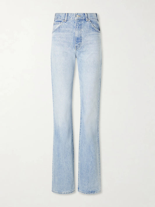 Image of Jeans. Product name - Joan High-rise Straight-leg Jeans in Light denim colour by brand - Nili Lotan