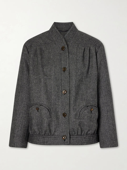 Image of Coats & Jackets. Product name - Coiba Virgin Wool-blend Jacket in Gray colour by brand - BLAZÉ Milano
