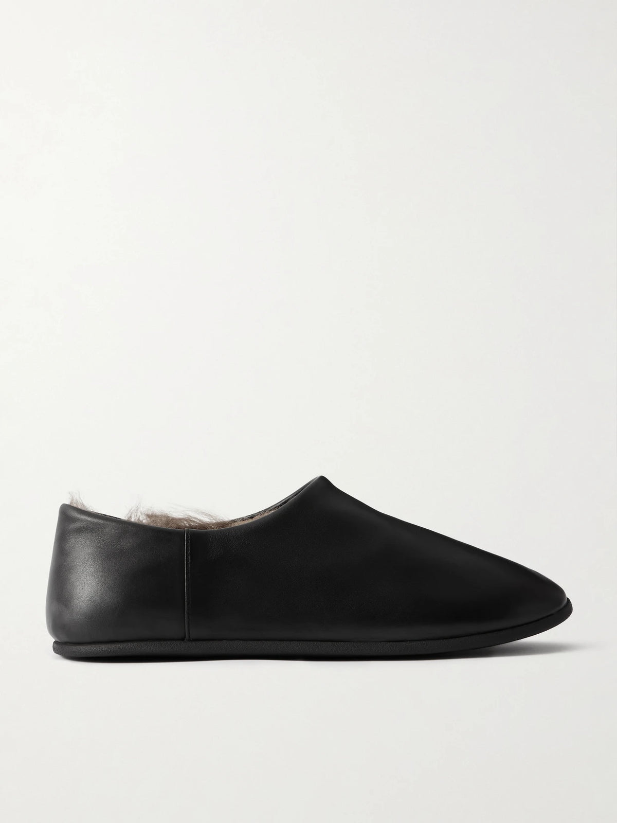 Big Boot Shearling-lined Leather Slippers