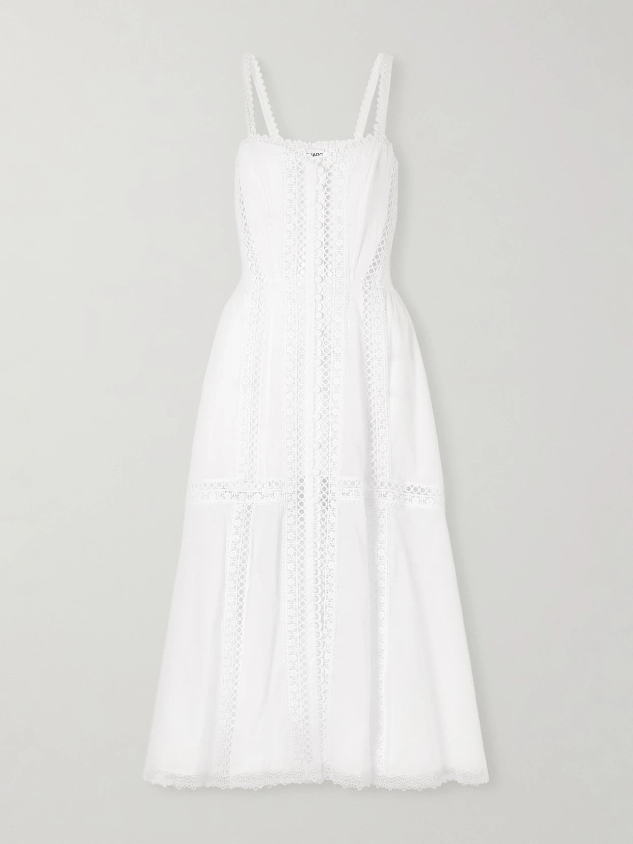 Image of Dresses. Product name - Dafelle Cotton-blend Maxi Dress in White colour by brand - Charo Ruiz