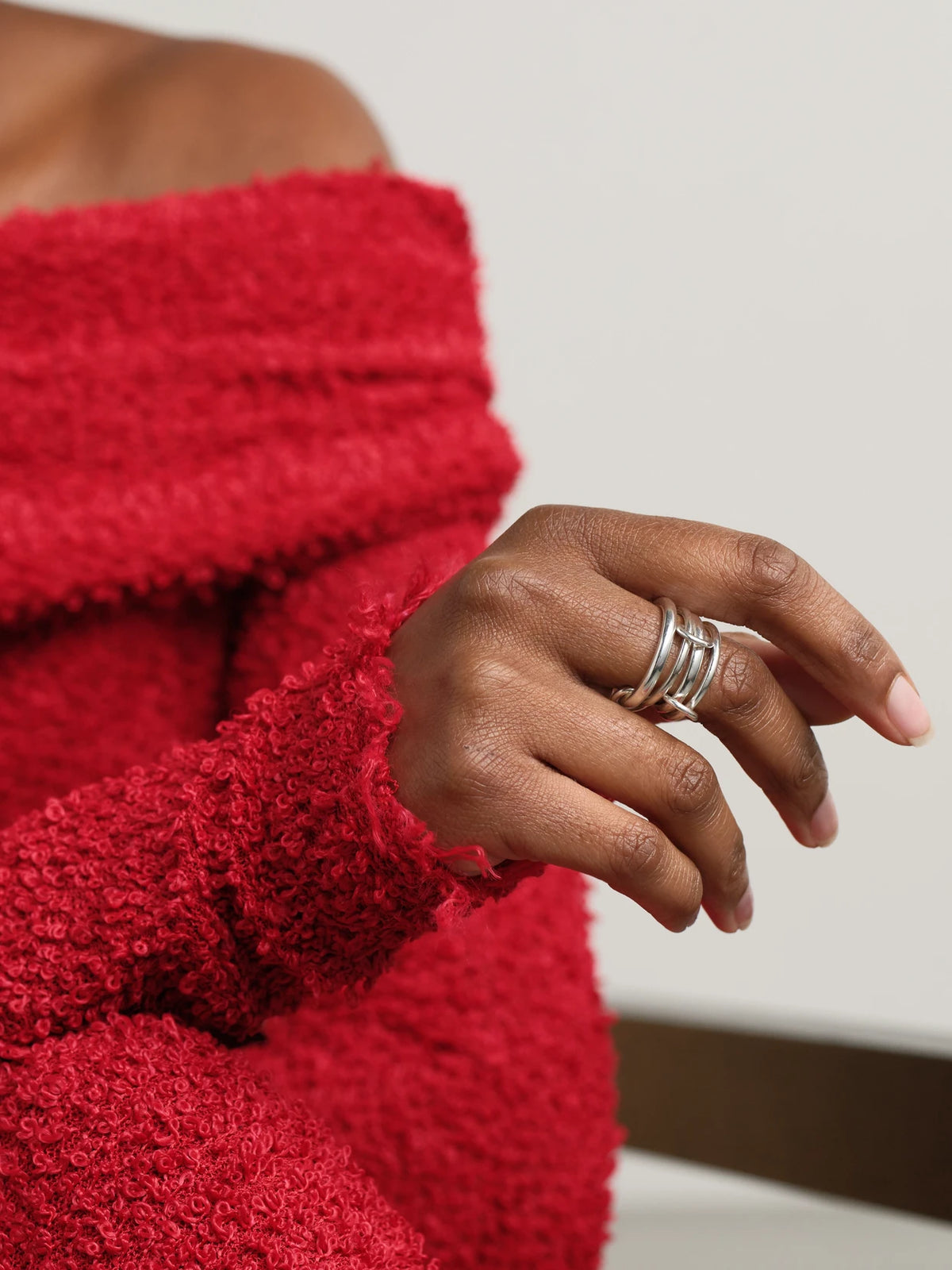 Image of Rings. Product name - Hyacinth Set Of Four Sterling Silver Rings in Multi colour by brand - Spinelli Kilcollin
