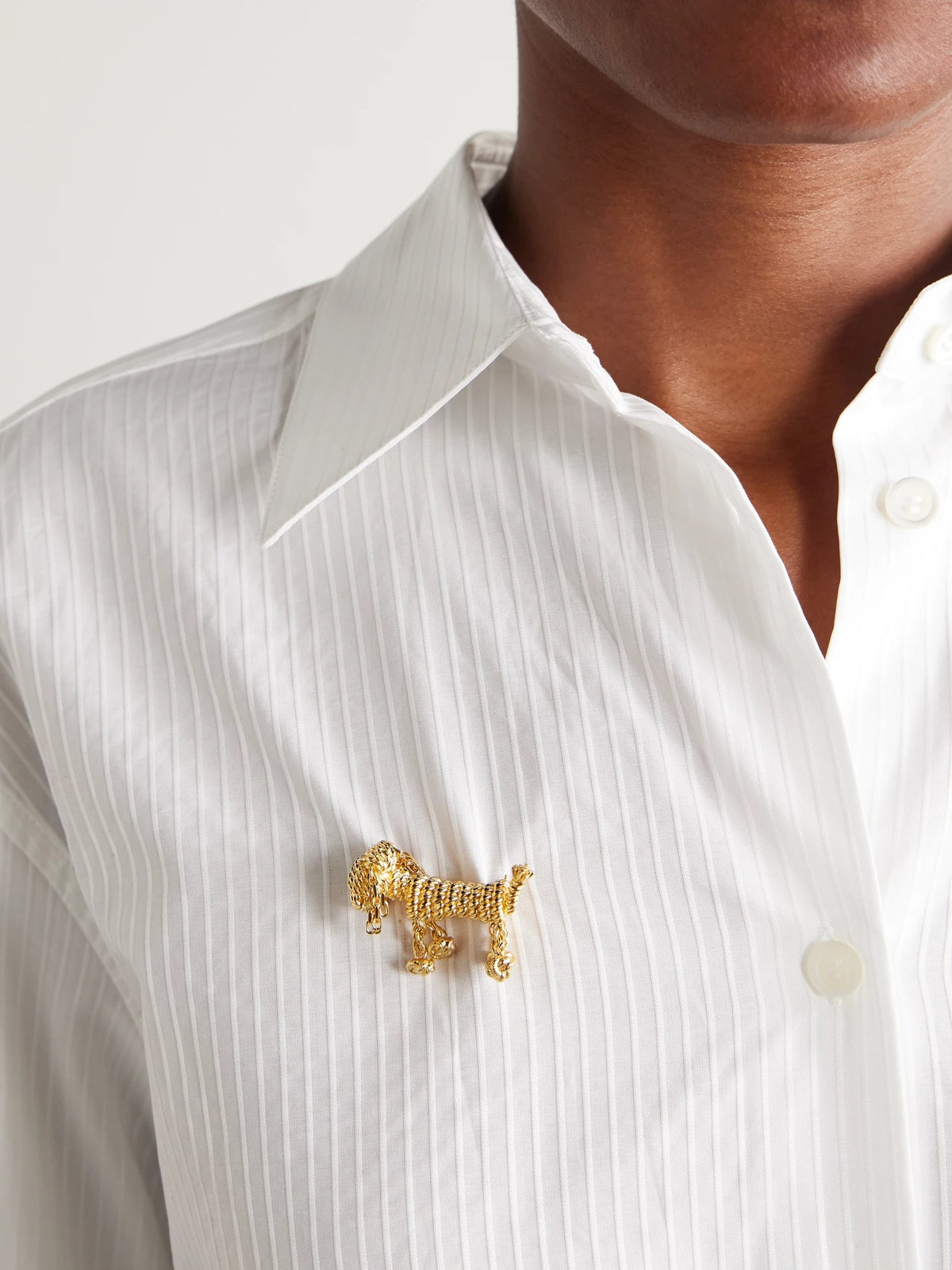 Image of Jewelry. Product name - Sausage Dog Gold-tone Brooch in Multi colour by brand - LOEWE