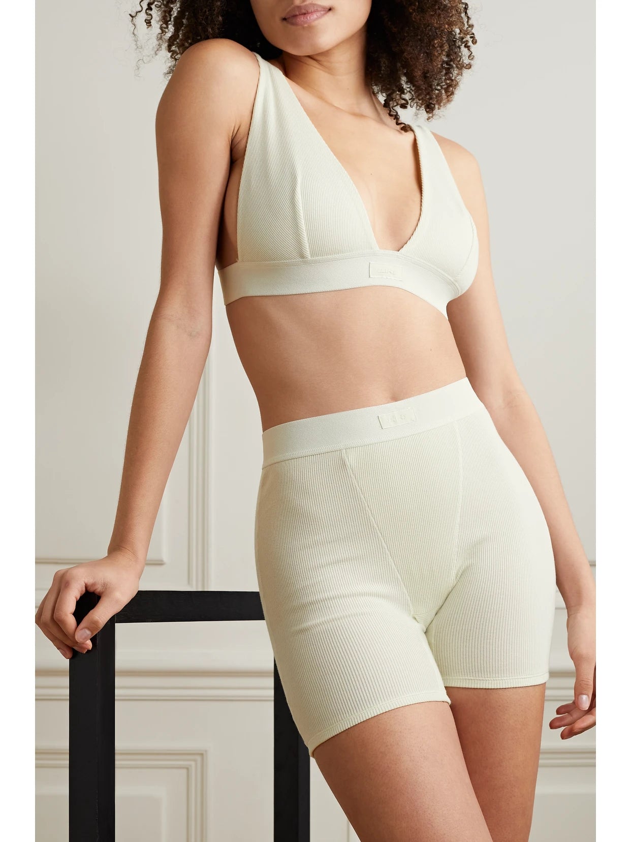 Cotton Collection Ribbed Cotton-blend Jersey Boxer Shorts - Bone