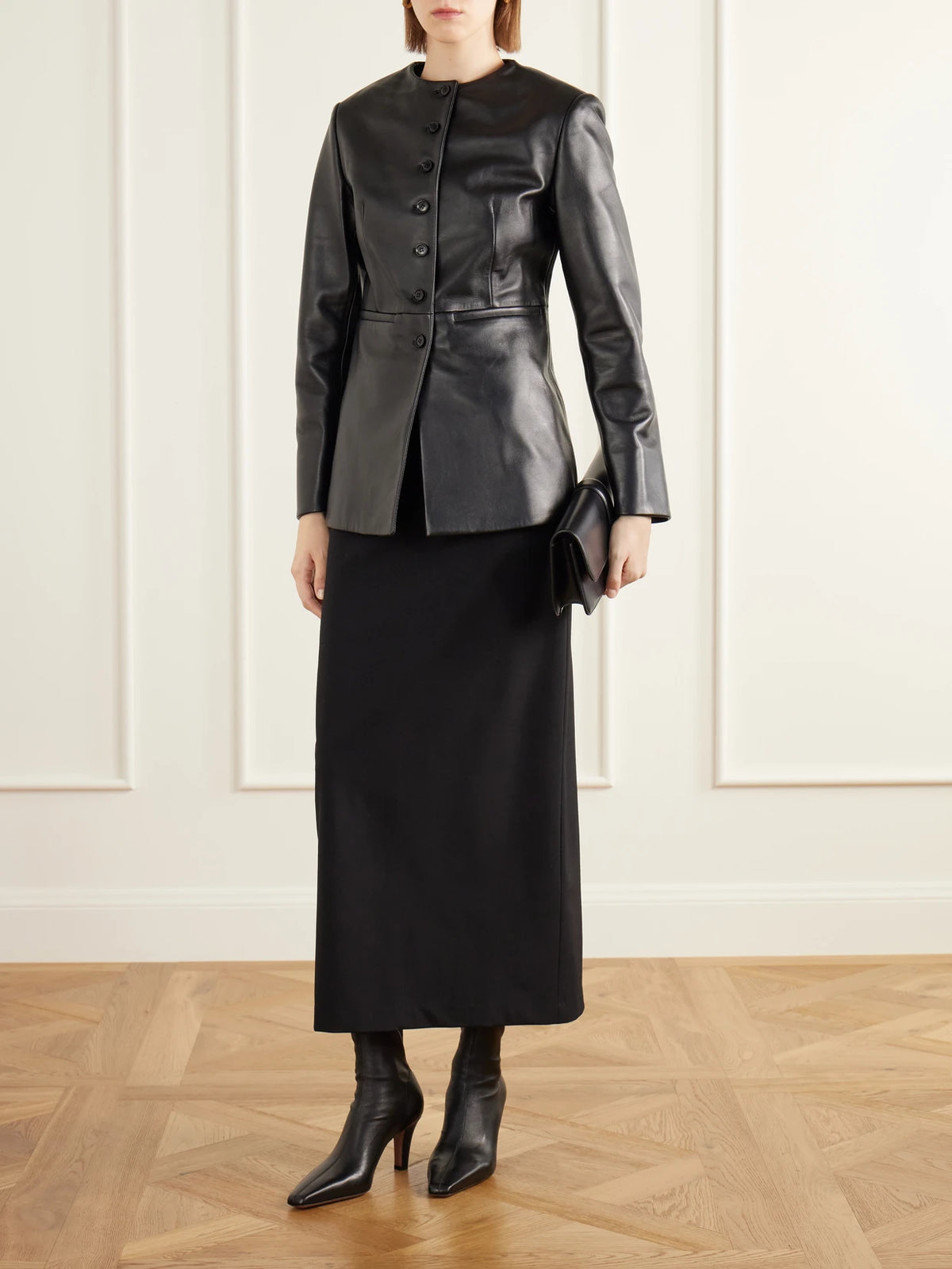 Image of Boots. Product name - Belle 65 Stretch-leather Ankle Boots in Black colour by brand - Paris Texas