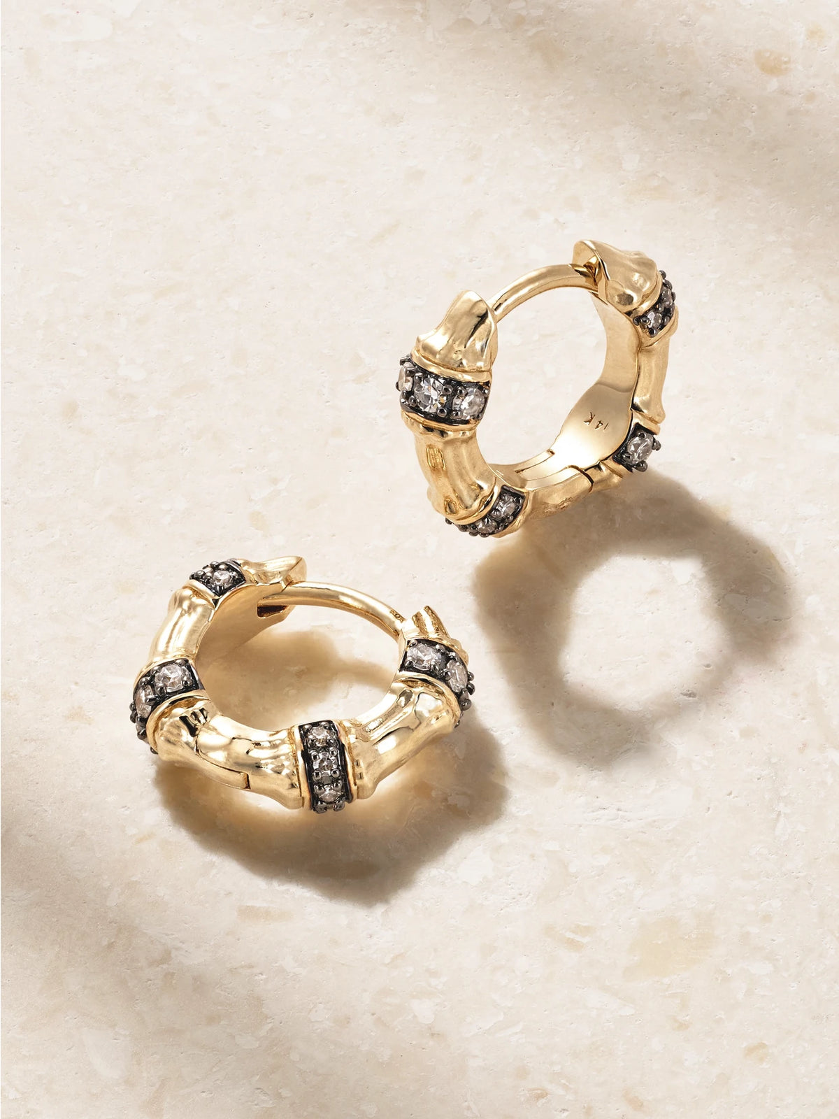 Lucy Delius Sciura 14-karat Gold Rhodium-plated Diamond Hoop Earrings