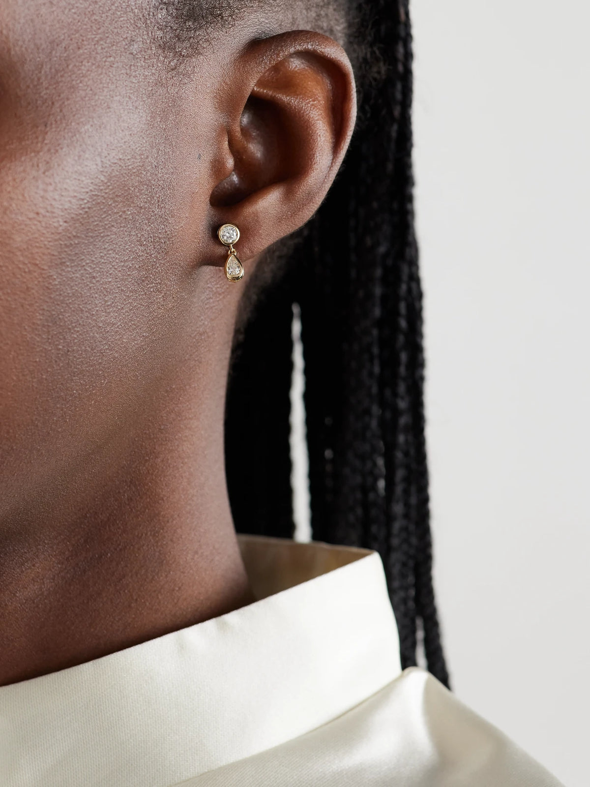 Image of Earrings. Product name - 14-karat Gold Diamond Earrings in Multi colour by brand - Mateo