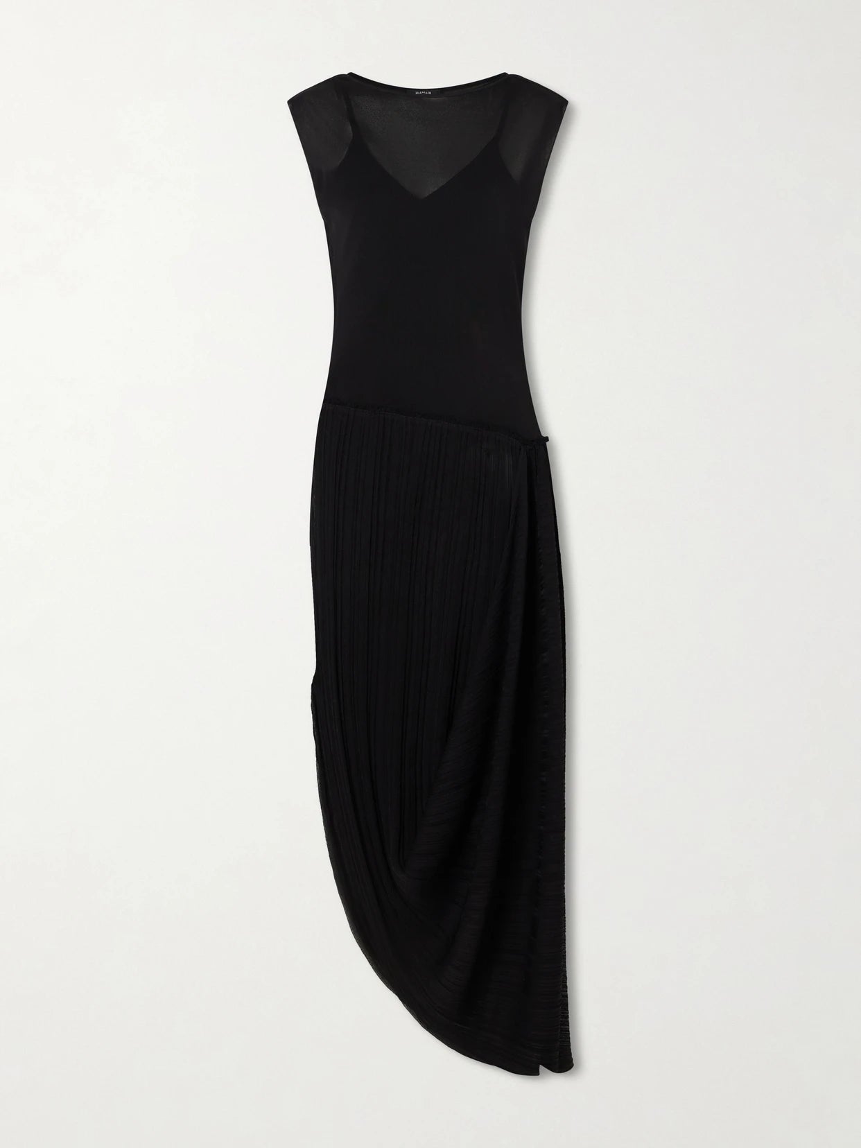 Draped Mesh-jersey Midi Dress