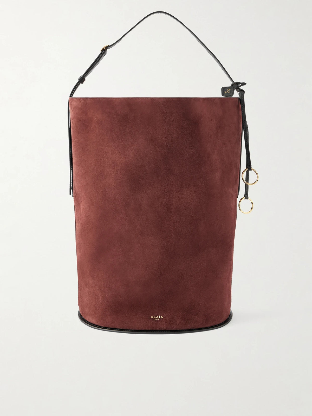 Hip Large Logo-detailed Leather-trimmed Suede Bucket Bag