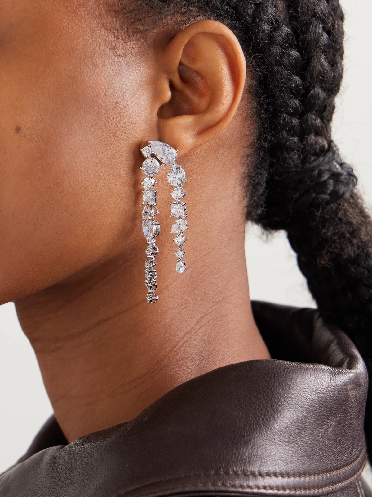 Image of Earrings. Product name - Corus Recycled Silver Cubic Zirconia Earrings in Multi colour by brand - Completedworks