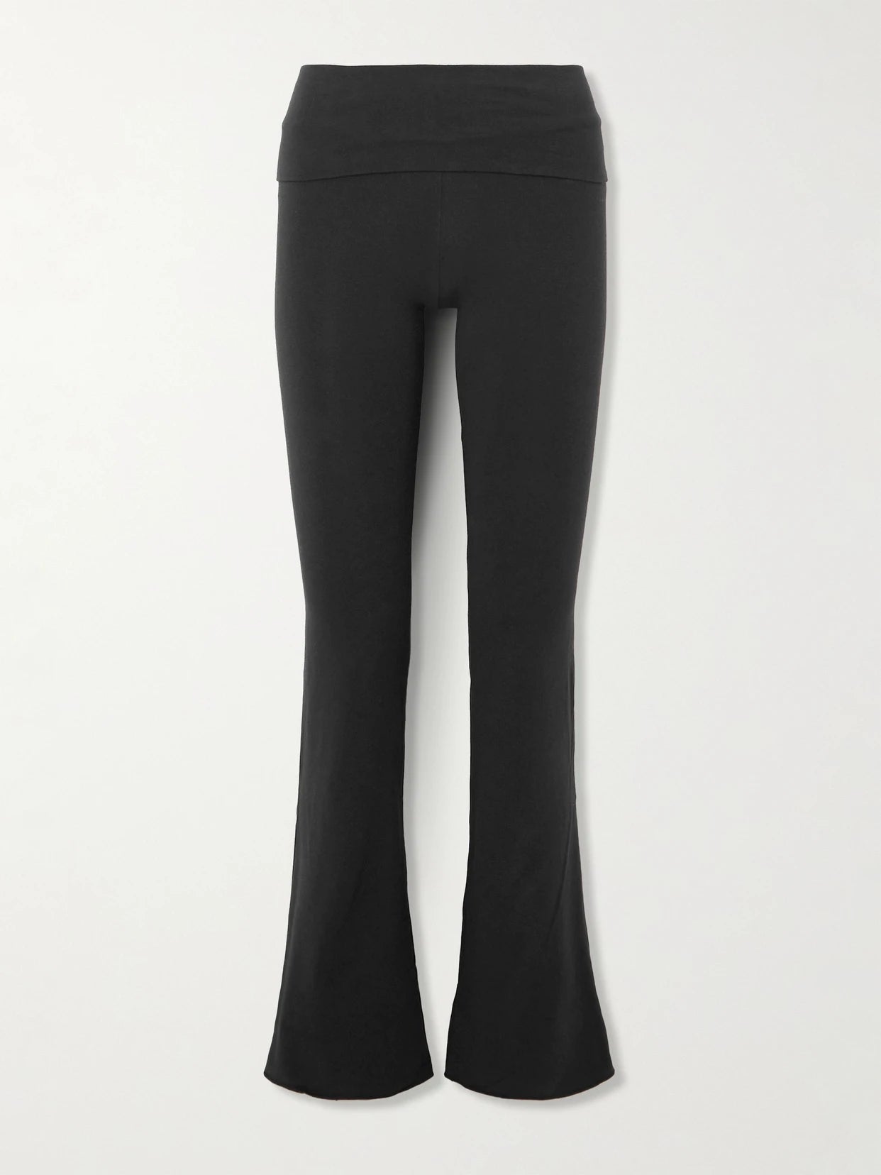 Stretch-cotton Jersey Foldover Pants - Soot