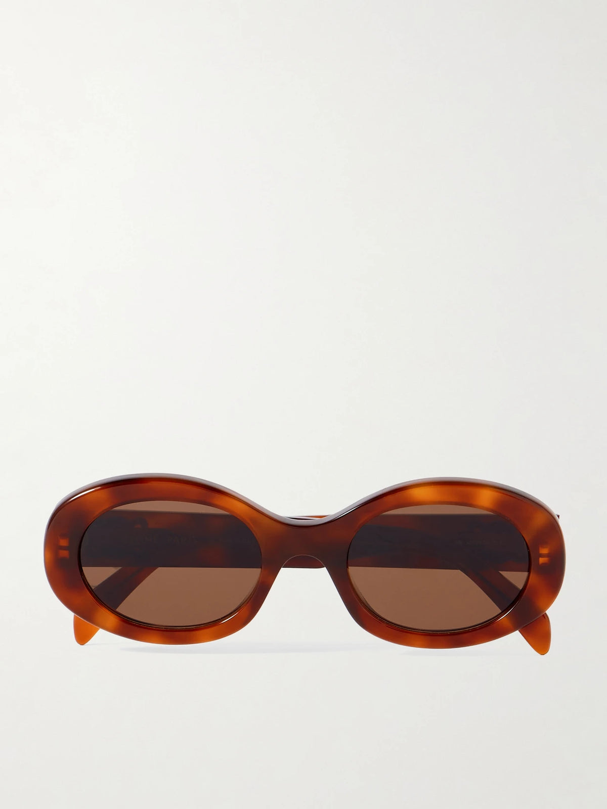 Triomphe Oval-frame Tortoiseshell Acetate Sunglasses