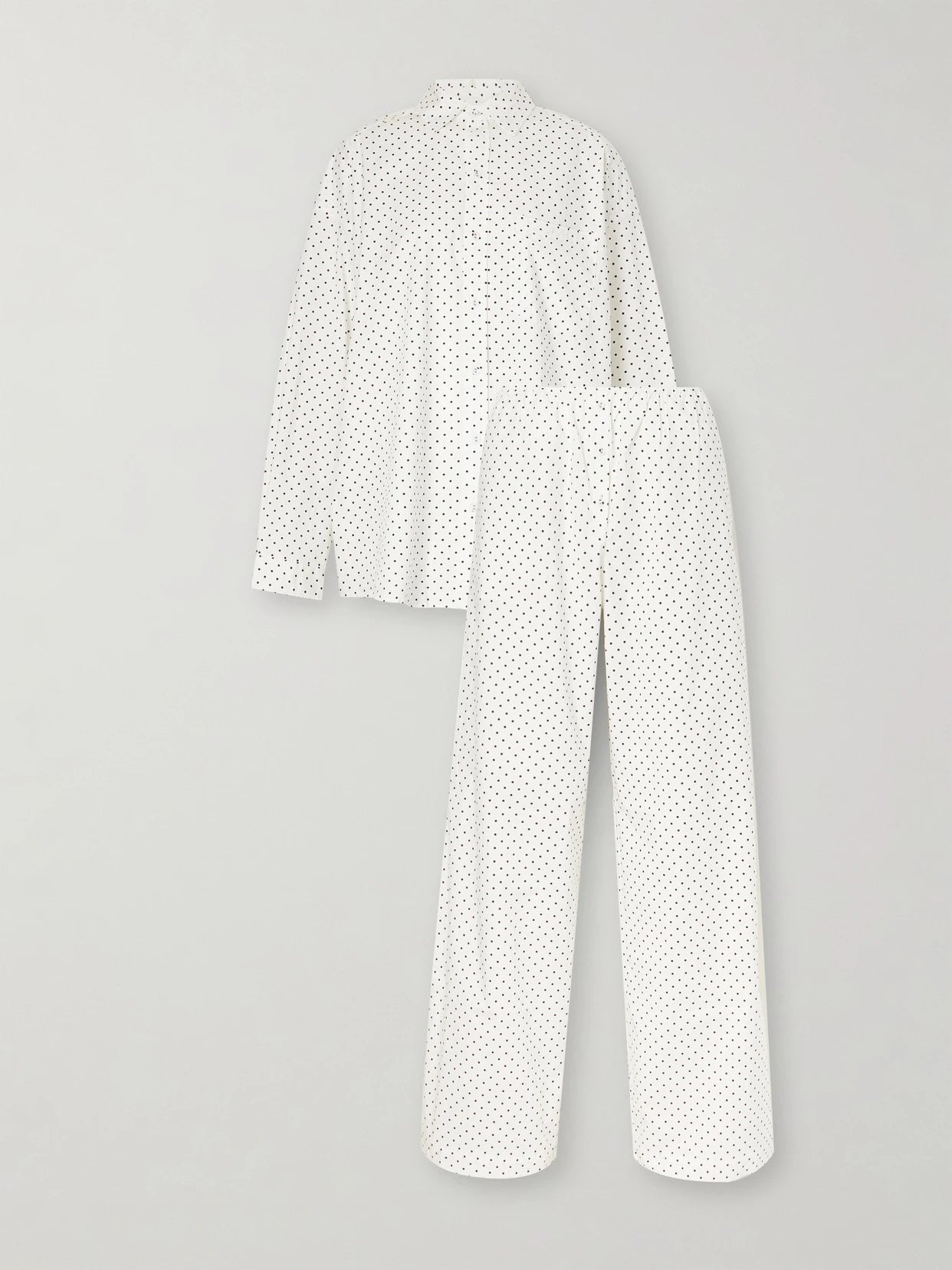 Polka-dot Cotton-blend Poplin Pajama Set