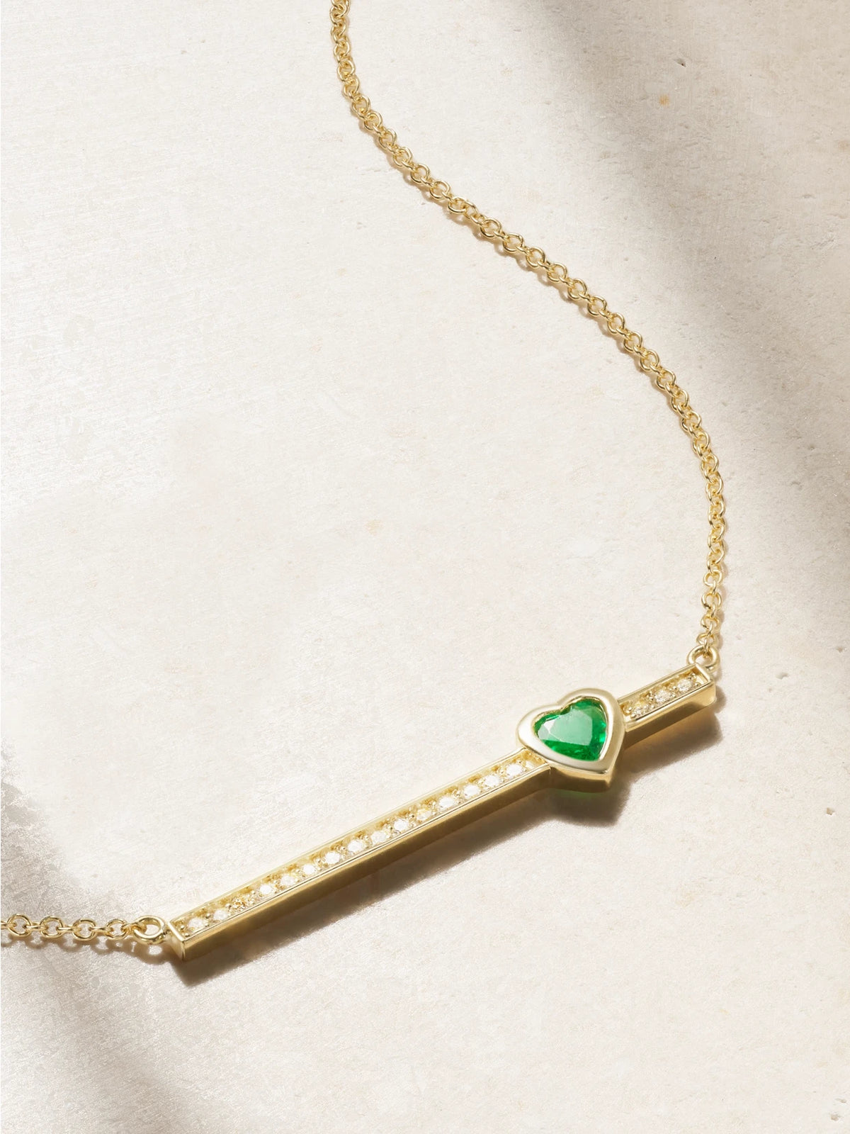 18-karat Gold Diamond And Emerald Necklace