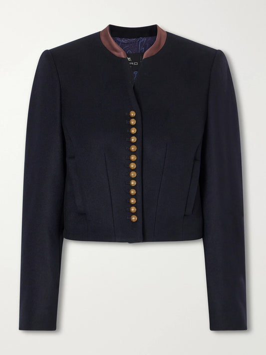 Etro Satin-trimmed Wool-blend Jacket