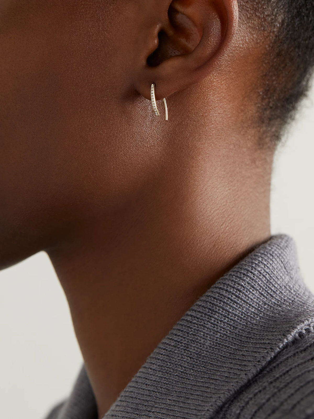 Image of Earrings. Product name - Wishbone 14-karat Recycled Gold Diamond Earrings in Multi colour by brand - Melissa Joy Manning