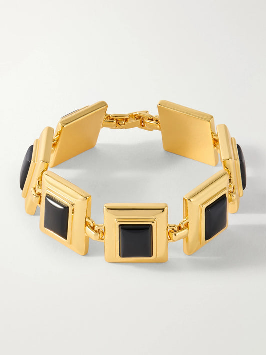 Déhanche Gold-plated Onyx Tennis Bracelet