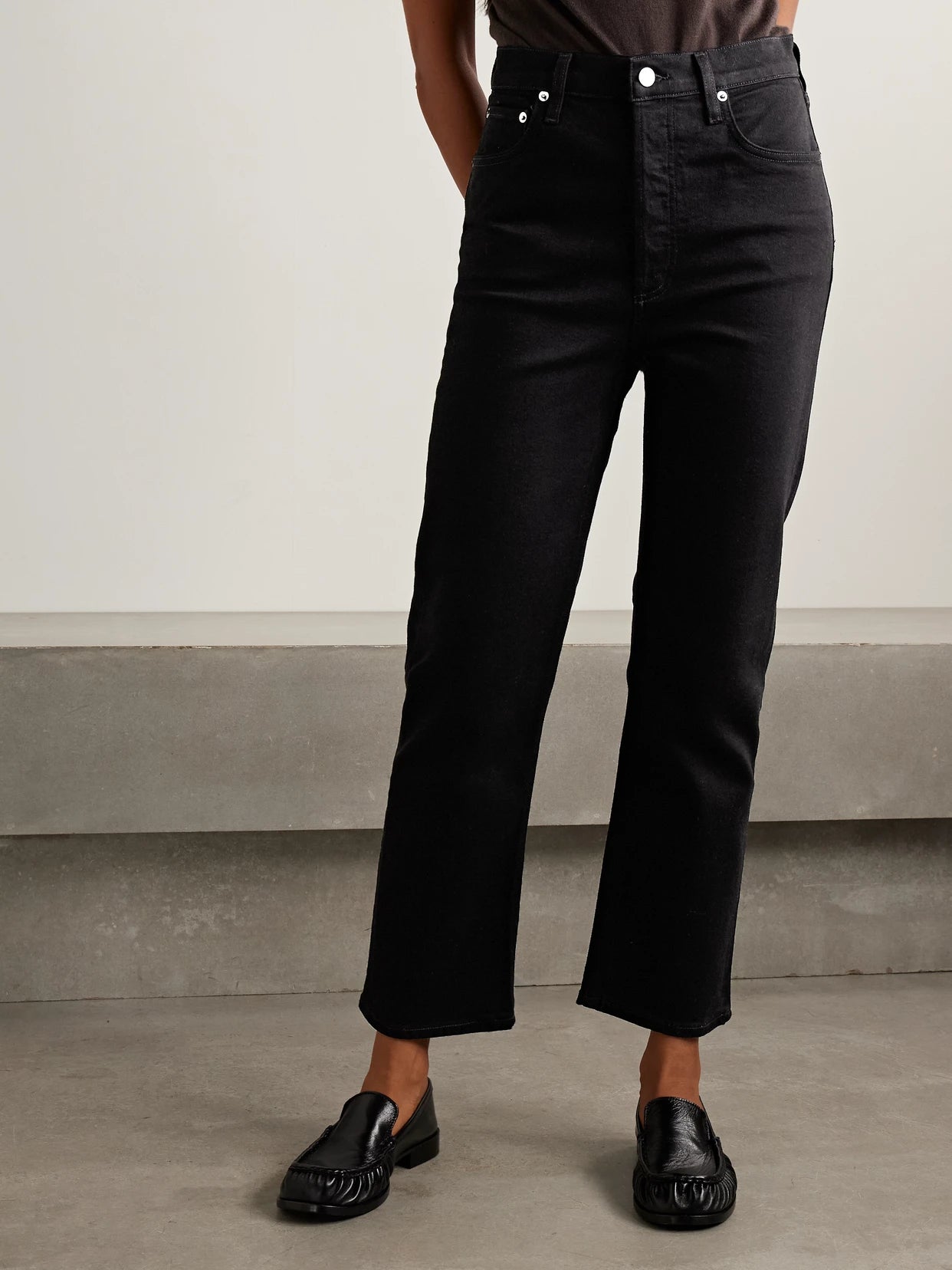 '90s Pinch Waist Cropped High-rise Straight-leg Jeans