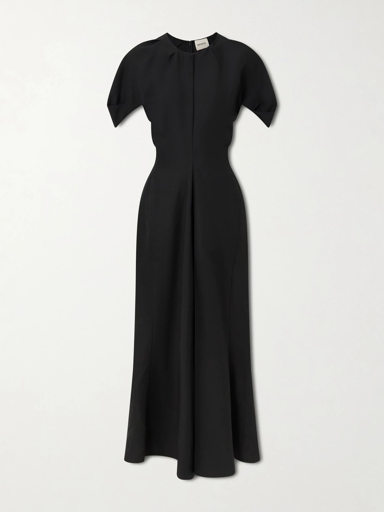 Image of Dresses. Product name - Ria Woven Midi Dress in Black colour by brand - KHAITE