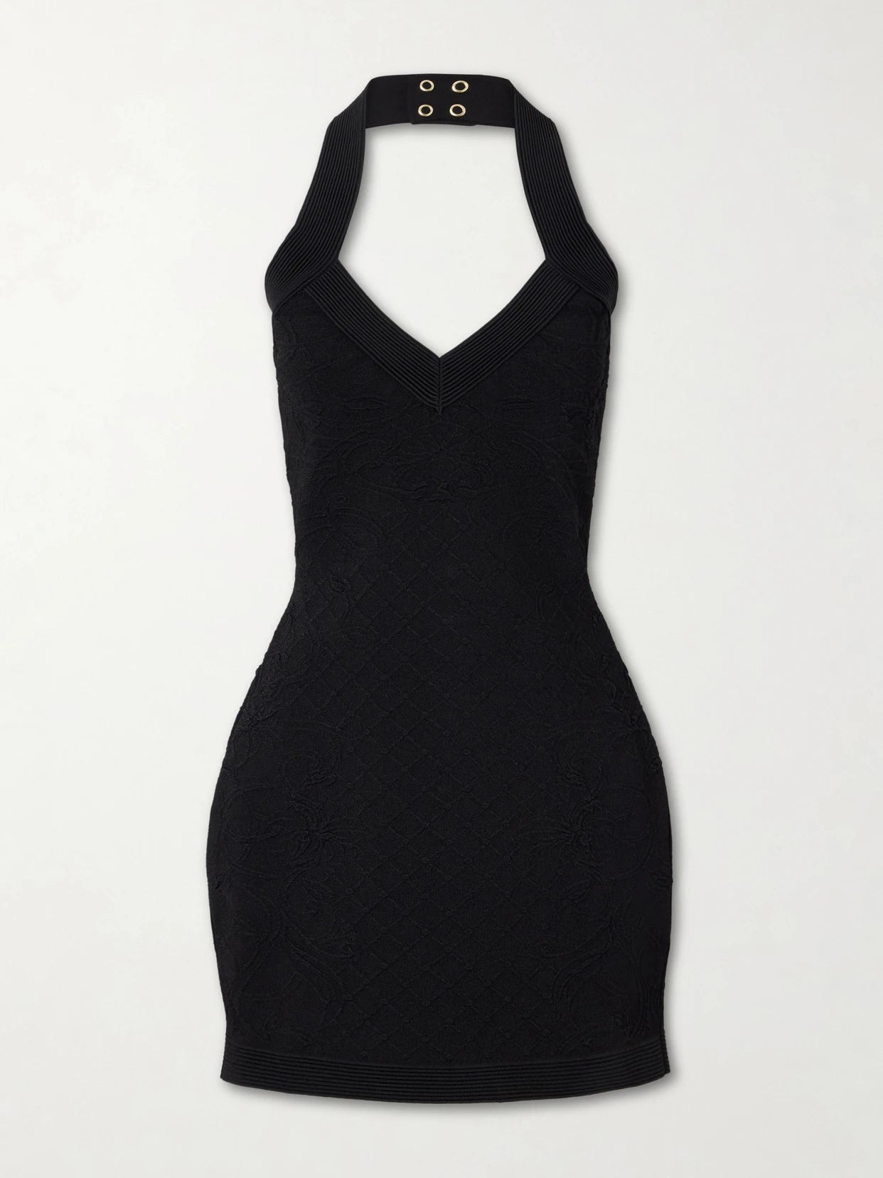 Jacquard-knit Mini Dress