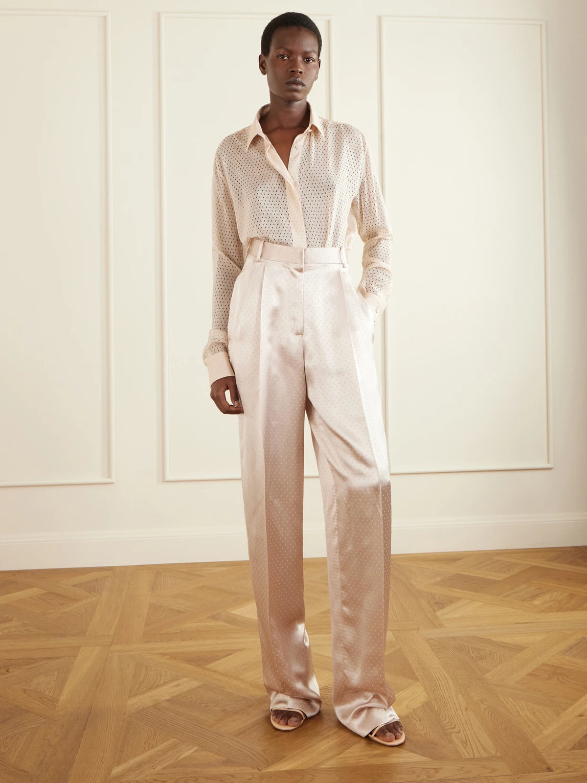 Image of Heels. Product name - Vertigo 85 Patent Leather Sandals in Neutral colour by brand - TOM FORD