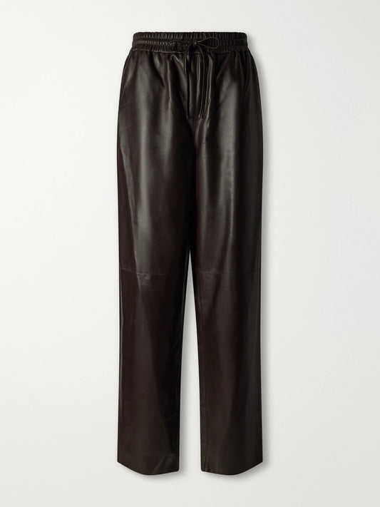 Joseph Nat Paneled Leather Straight-leg Pants