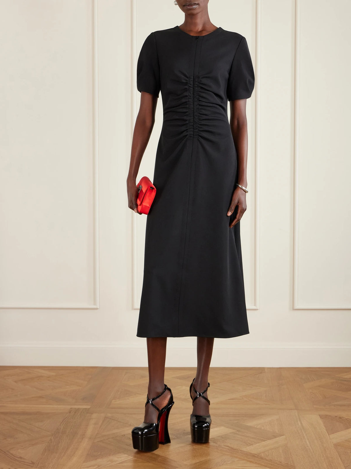 Image of Heels. Product name - Aquadorcet 160 Patent-leather Platform Pumps in Black colour by brand - Christian Louboutin
