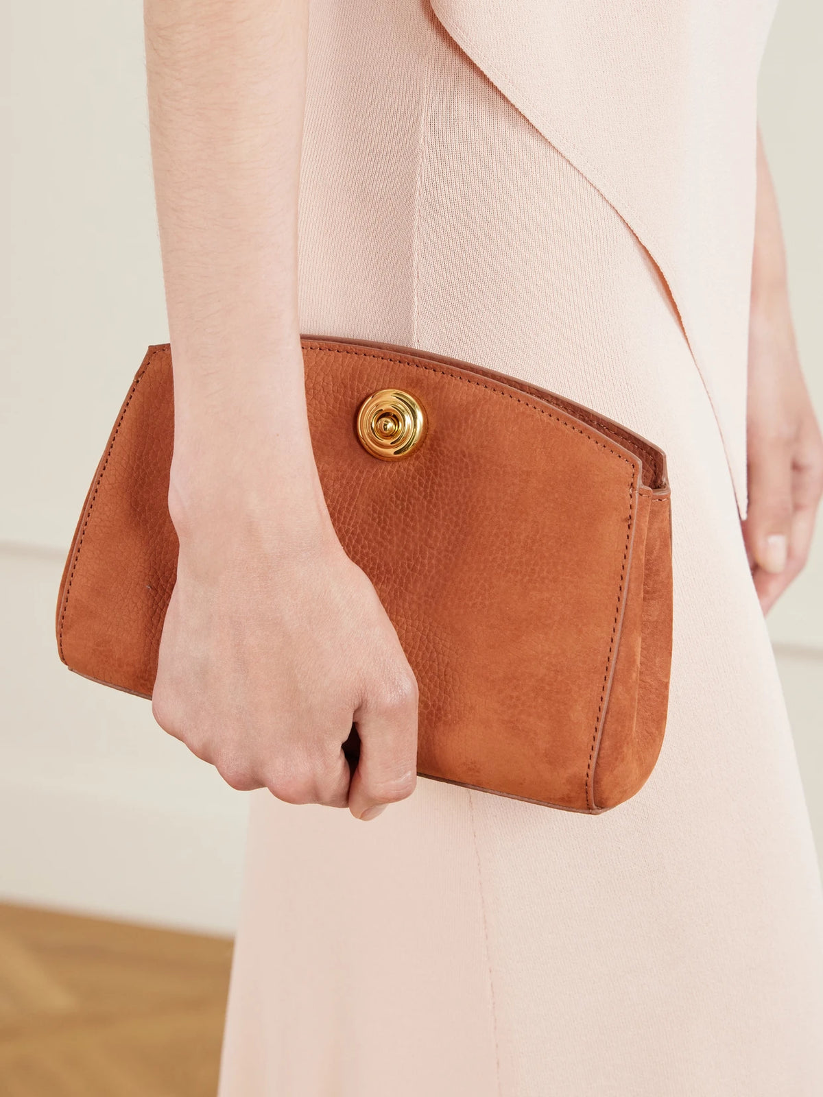 Pushlock Leather Clutch