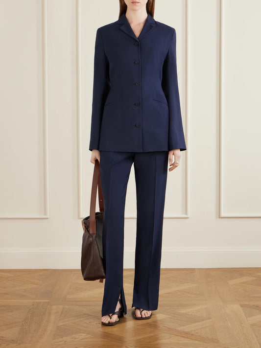 Image of Coats & Jackets. Product name - Benny Longline Blazer in Navy colour by brand - KALLMEYER