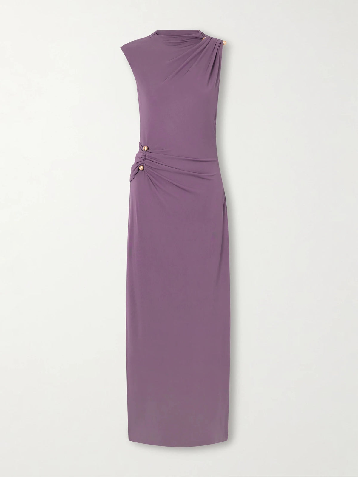 Cult Gaia Izola Embellished Ruched Jersey Maxi Dress